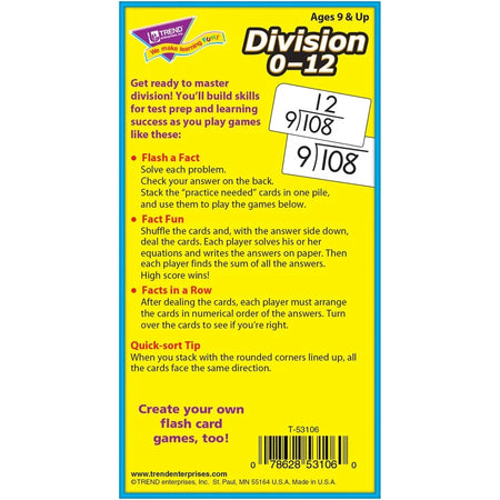 Trend Division 0-12 Flash Cards: Educational Learning Set - Cards