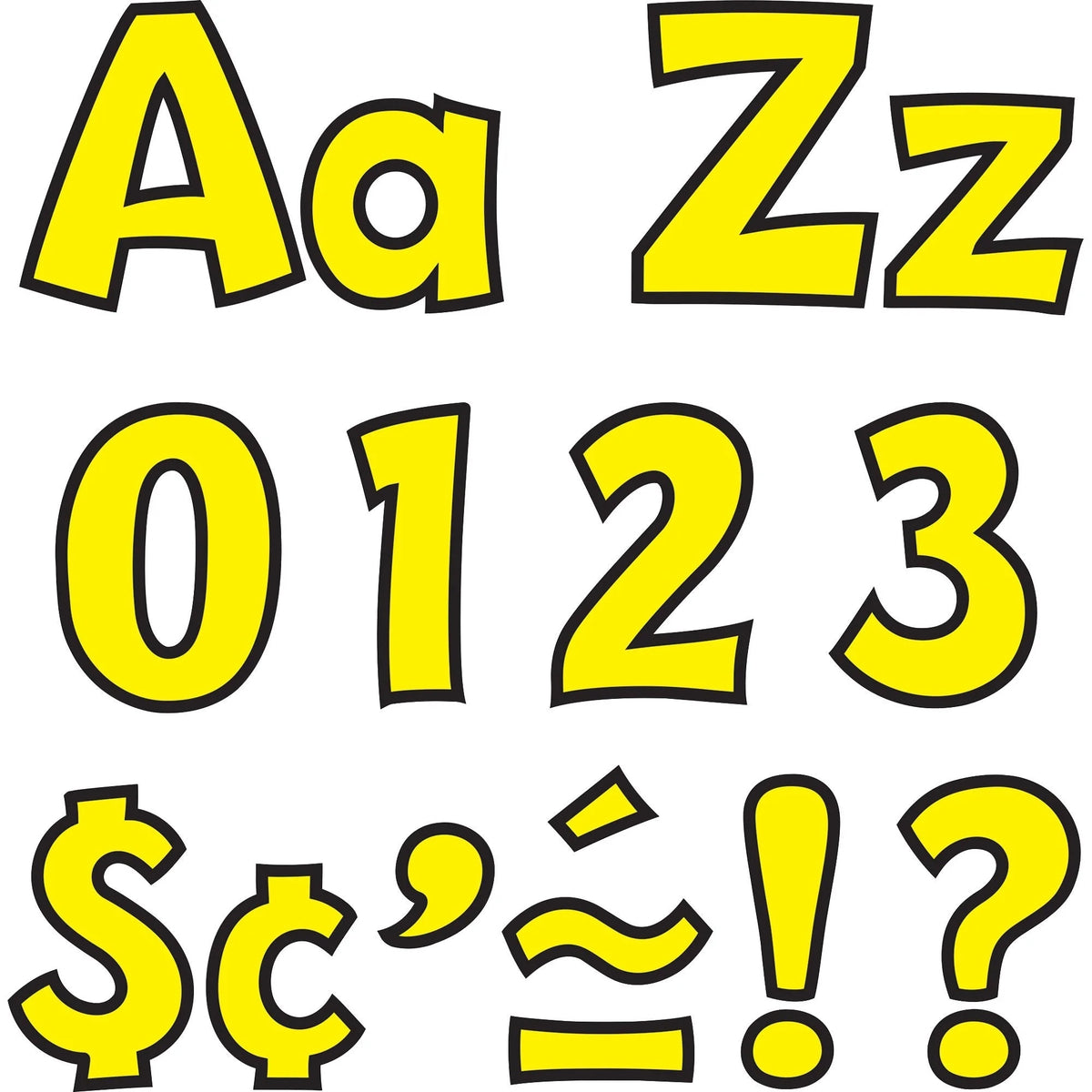 Trend Playful Uppercase/Lowercase Ready Letters - Yellow - 216/Pack - & Numbers
