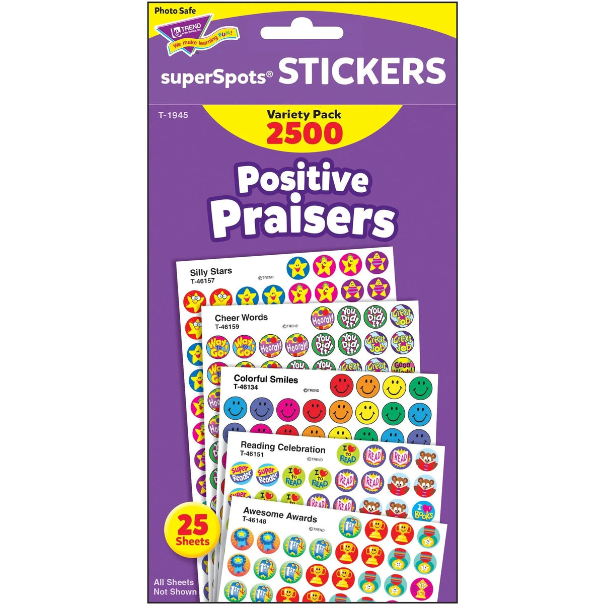 Trend Positive Praisers Circle Stickers - 2500 Pack