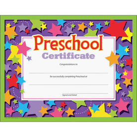 Trend Preschool Certificate: 8.5’’ x 11’’ Assorted Pack - Student Certificates / Awards