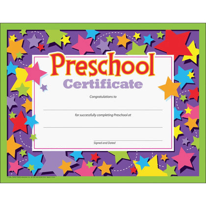Trend Preschool Certificate: 8.5’’ x 11’’ Assorted Pack - Student Certificates / Awards