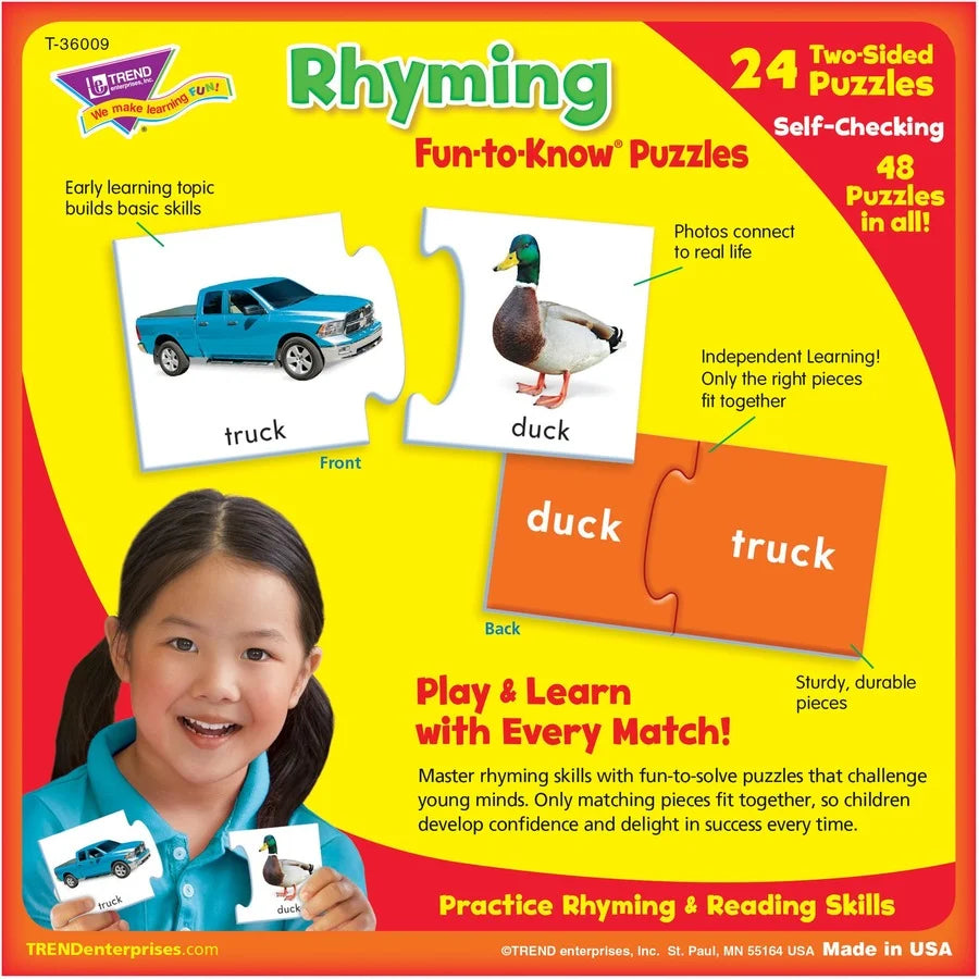 Trend Rhyming Puzzle Set: Engaging 48-Piece Educational Fun - Puzzles