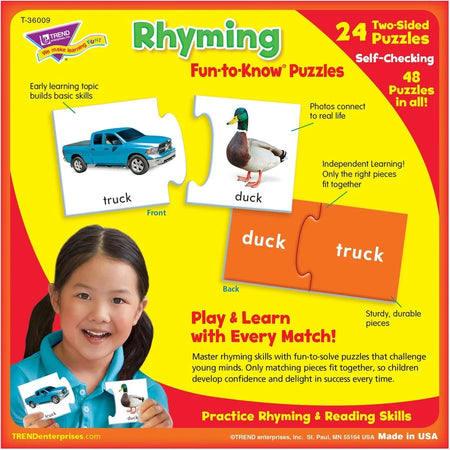 Trend Rhyming Puzzle Set: Engaging 48-Piece Educational Fun - Puzzles