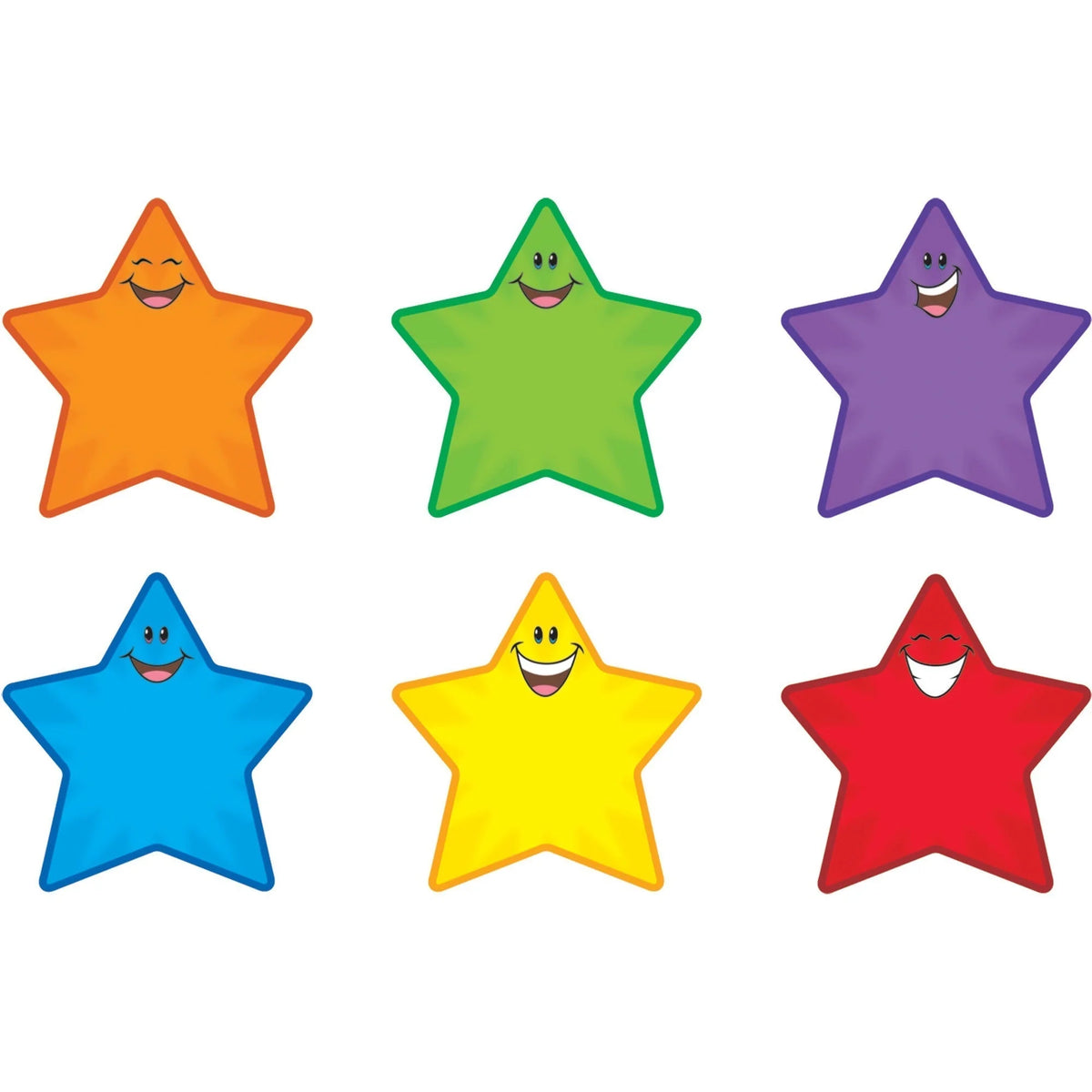 Trend Smiling Stars Accents: 36 Smiley Star Shape Precuts - Bulletin Board Sets & Trim