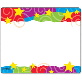 Trend Stars & Swirls Colorful Name Tags - Assorted - 36 Pack - Accents/Banners