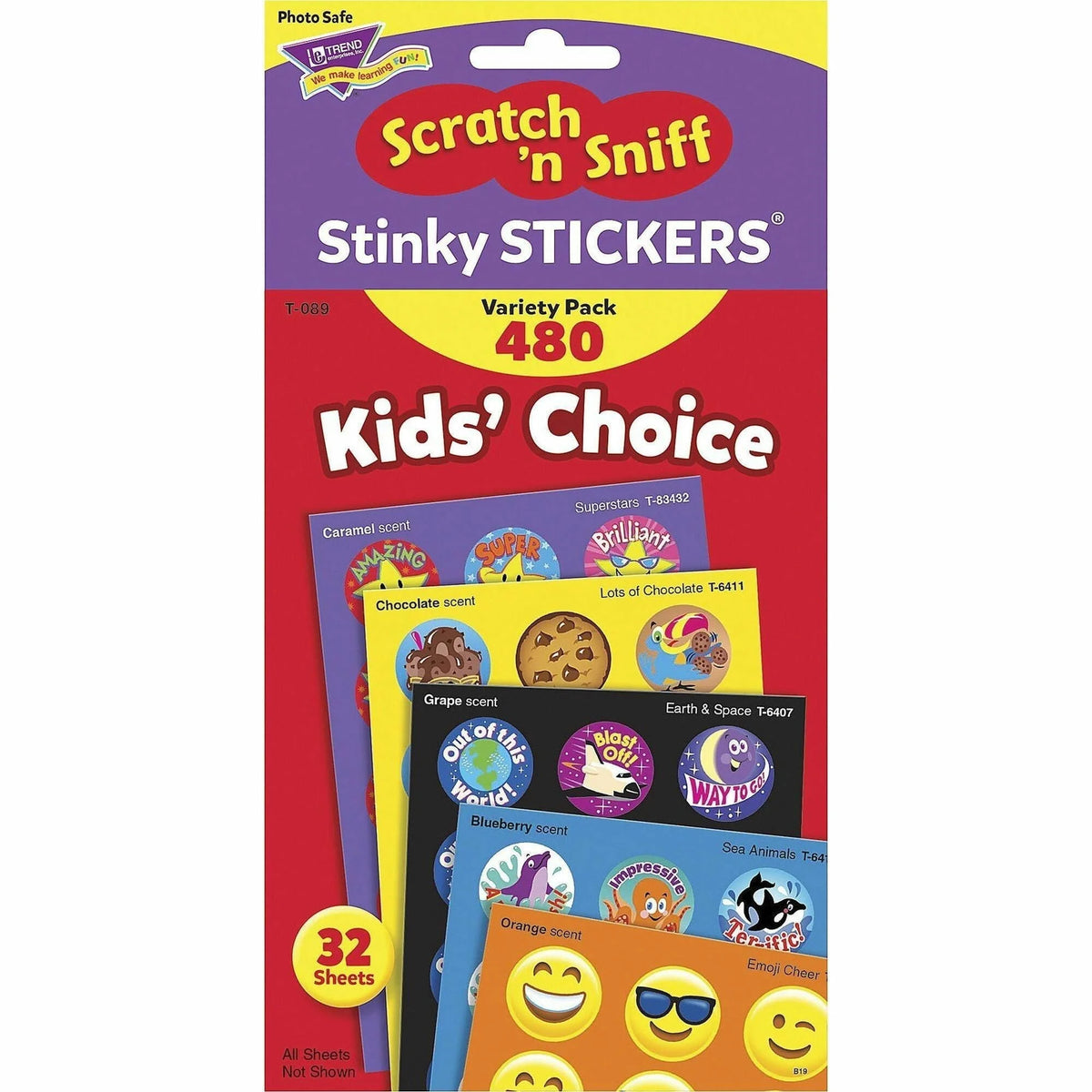 Trend Stinky Stickers Variety Pack - 480 Assorted Shapes
