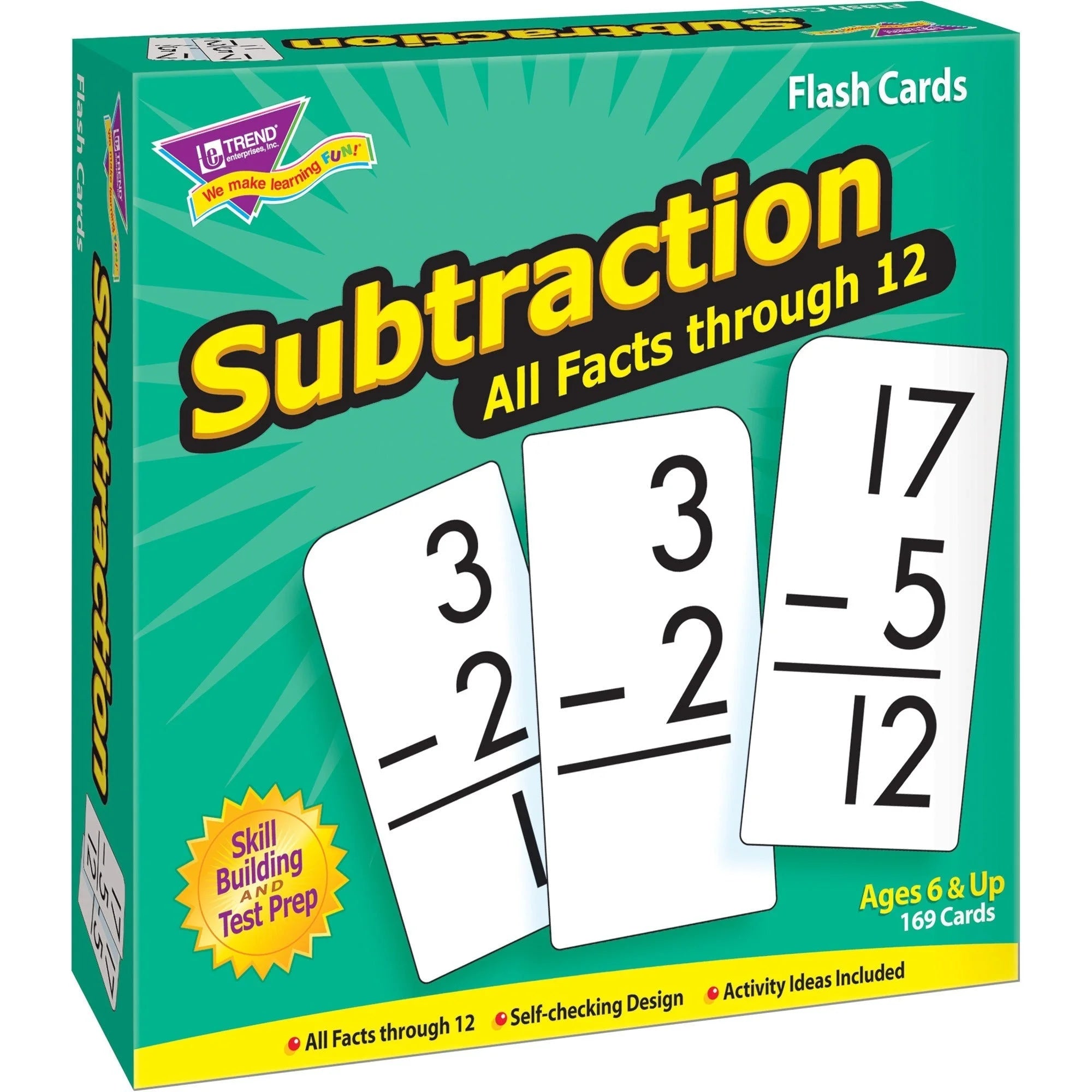 Trend Subtraction Flash Cards: Learn Skills - 169 Pieces - Cards