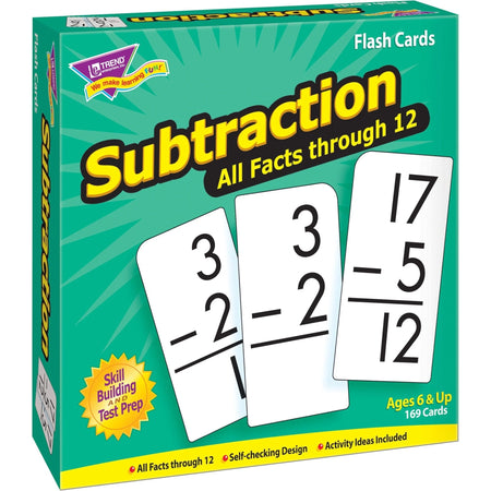 Trend Subtraction Flash Cards: Learn Skills - 169 Pieces - Cards