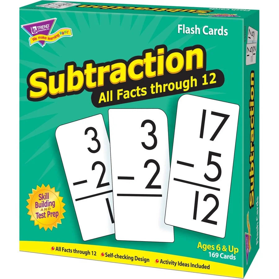 Trend Subtraction Flash Cards: Learn Skills - 169 Pieces - Cards