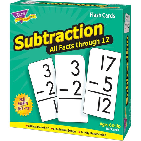 Trend Subtraction Flash Cards: Learn Skills - 169 Pieces - Cards