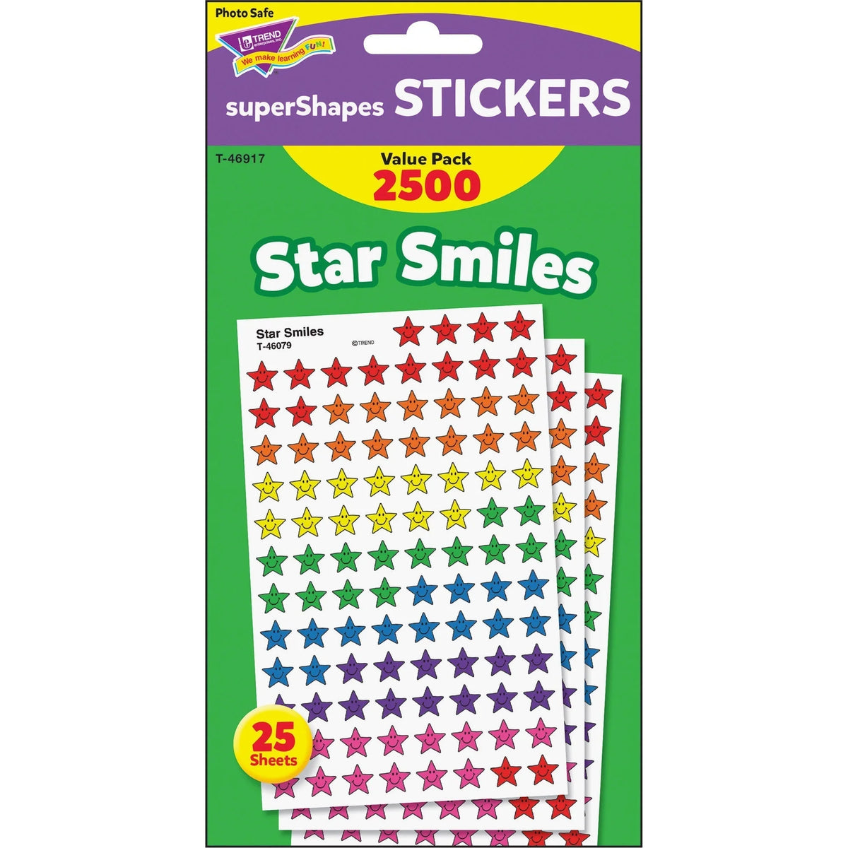 Trend Super Shapes Star Smiles Stickers - 2500 Shape Pack