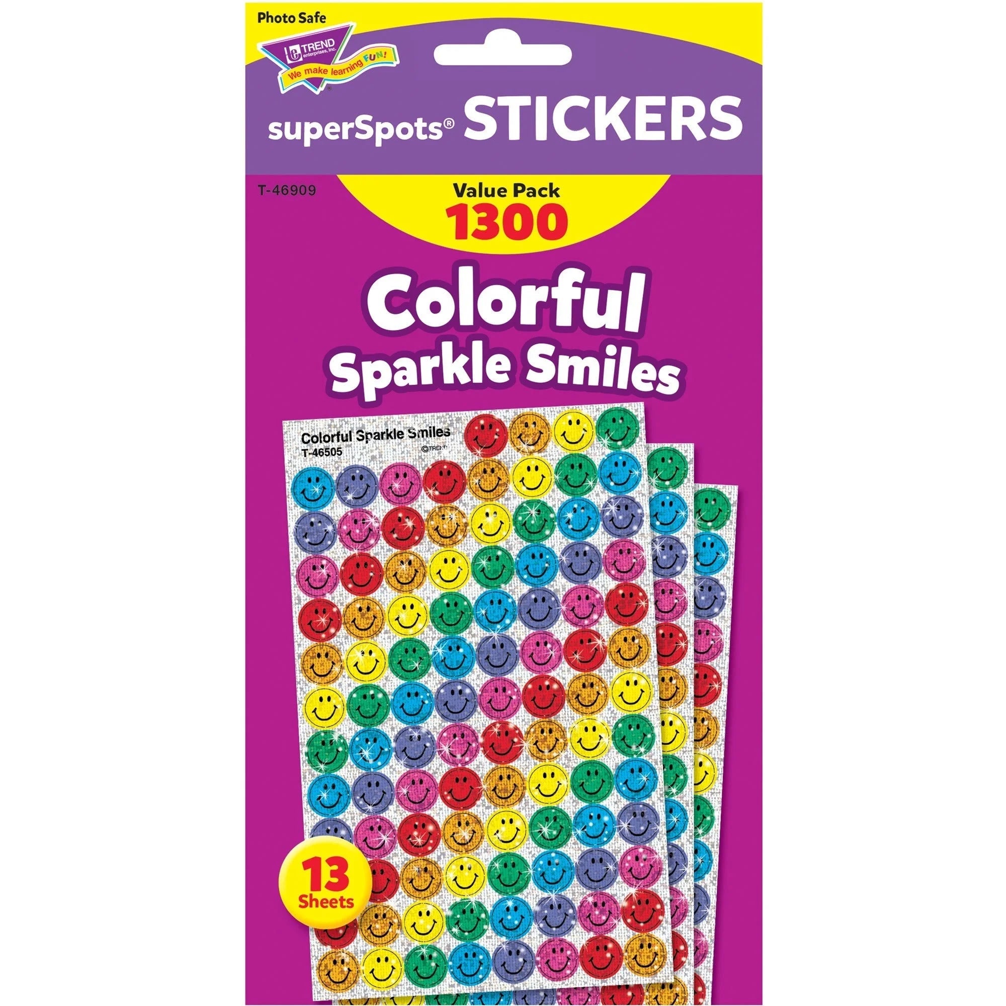 Trend SuperSpots Smilies Shape Stickers - 1300 Pack