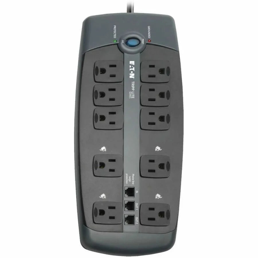 Tripp Lite 10-Outlet Surge Protector - Silver 1800 VA 2395 J - Power Cords & Protectors