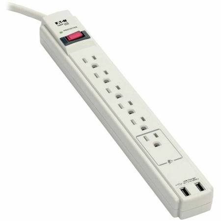Tripp Lite 6-Outlet Surge Protector with USB - 2100J Protection - Power Cords & Protectors