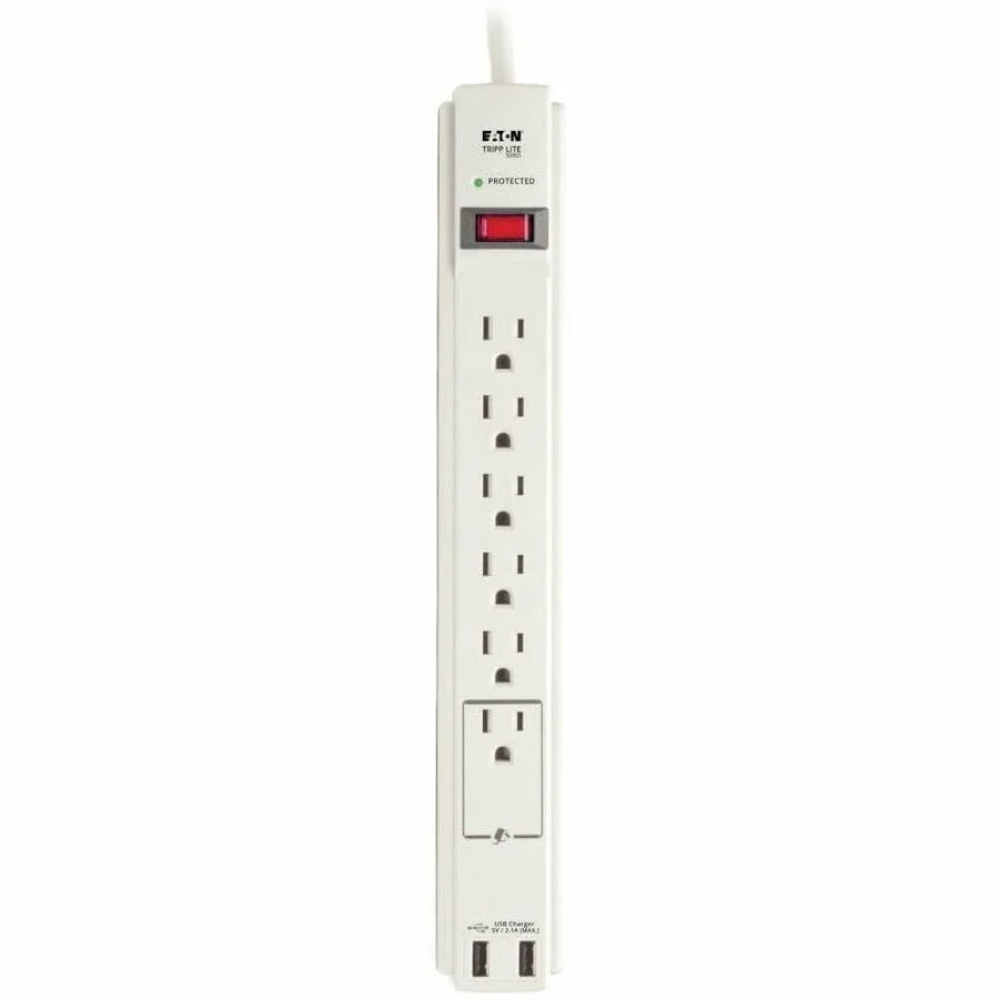Tripp Lite 6-Outlet Surge Protector with USB - 2100J Protection - Power Cords & Protectors