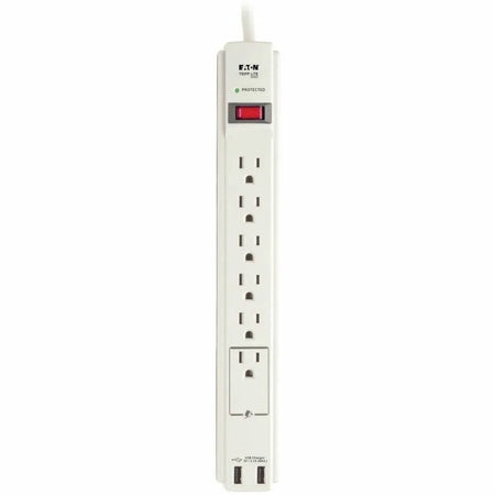 Tripp Lite 6-Outlet Surge Protector with USB - 2100J Protection - Power Cords & Protectors