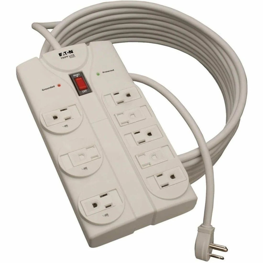 Tripp Lite 8-Outlet Surge Suppressor - Light Gray - 1800 VA - 1440 J - 25 ft - Power Cords & Protectors