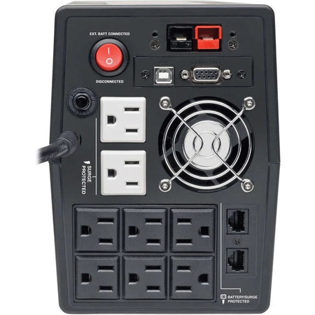 Tripp Lite 8-Outlet UPS Tower: 4-Hour Recharge 5-Min Stand-by USB 120V AC - Backup Systems