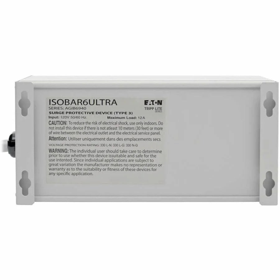 Tripp Lite Isobar Premium Surge Protectors - Gray 6 Outlets - Reliable Protection - Power Cords &