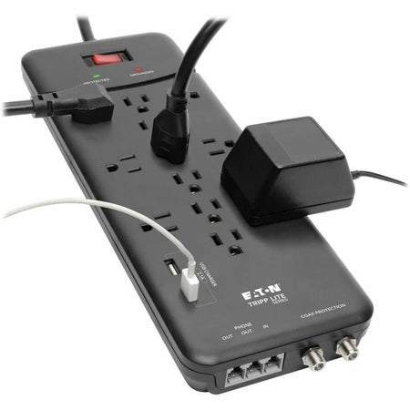 Tripp Lite Protect It! TLP128TTUSBB Surge Protector - 12 Outlets 2 USB - 1800 VA - Power Cords & Protectors