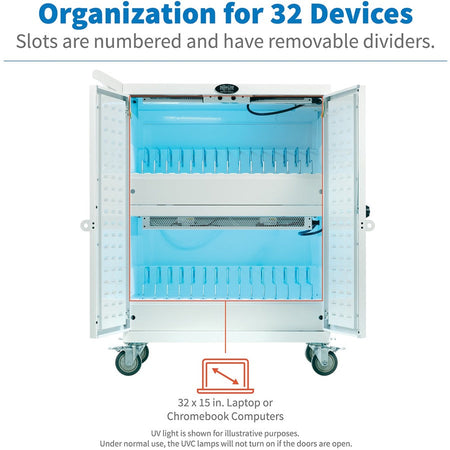 Tripp Lite series CSC32ACWHG Hospital-Grade 32-Device UV Charging Cart, White - Alternate-Image17