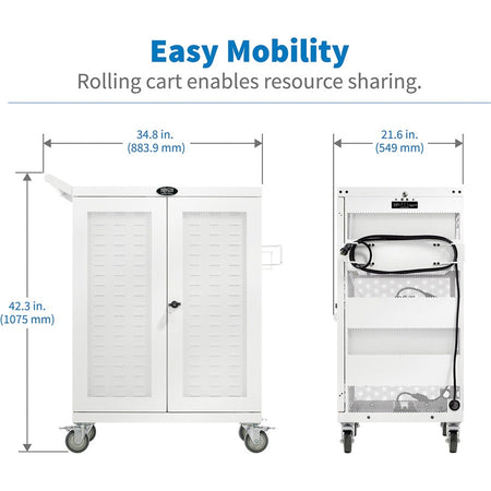 Tripp Lite series CSC32ACWHG Hospital-Grade 32-Device UV Charging Cart, White - Alternate-Image16