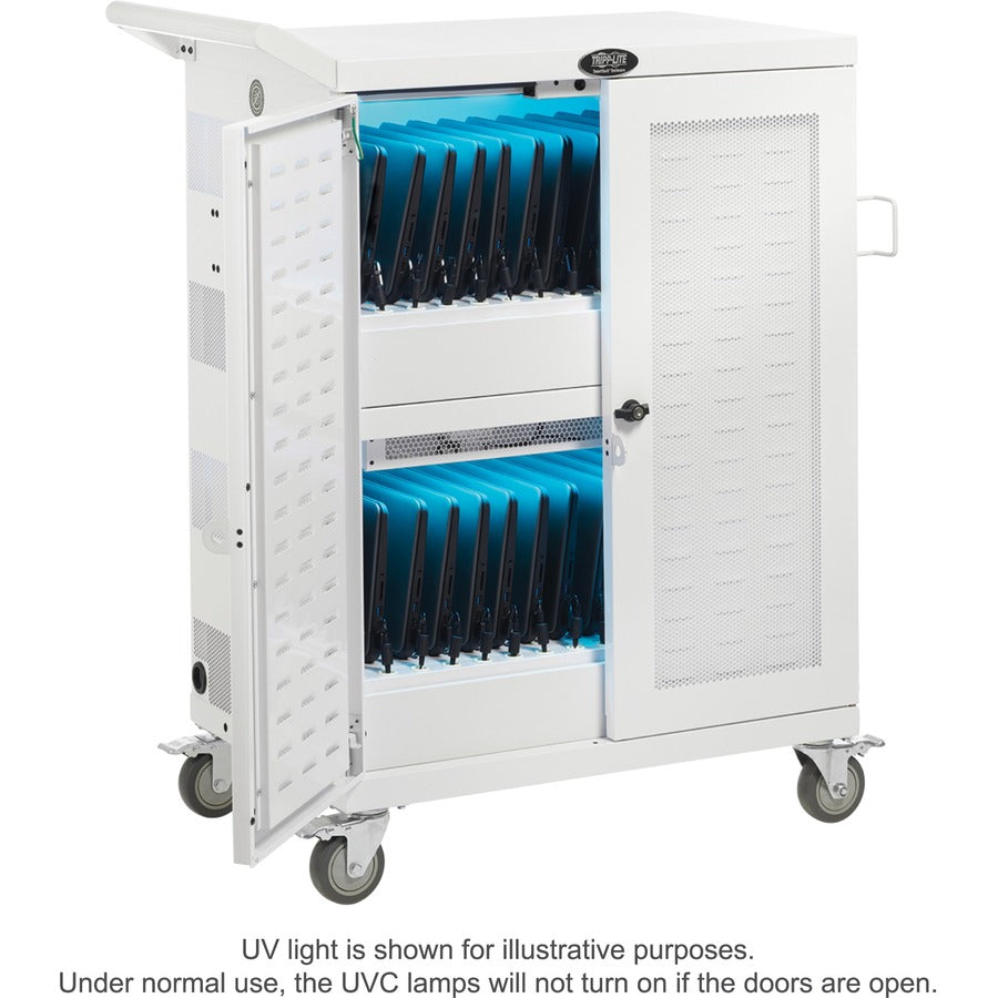 Tripp Lite series CSC32ACWHG Hospital-Grade 32-Device UV Charging Cart, White - Alternate-Image11