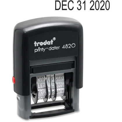 Trodat Date Only Stamp: 0.38’’ x 1.62’’ - 10000 Impressions - Black - Recycled - Daters