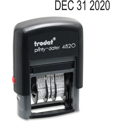 Trodat Date Only Stamp: 0.38’’ x 1.62’’ - 10000 Impressions - Black - Recycled - Daters