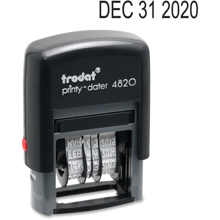 Trodat Date Only Stamp: 0.38’’ x 1.62’’ - 10000 Impressions - Black - Recycled - Daters