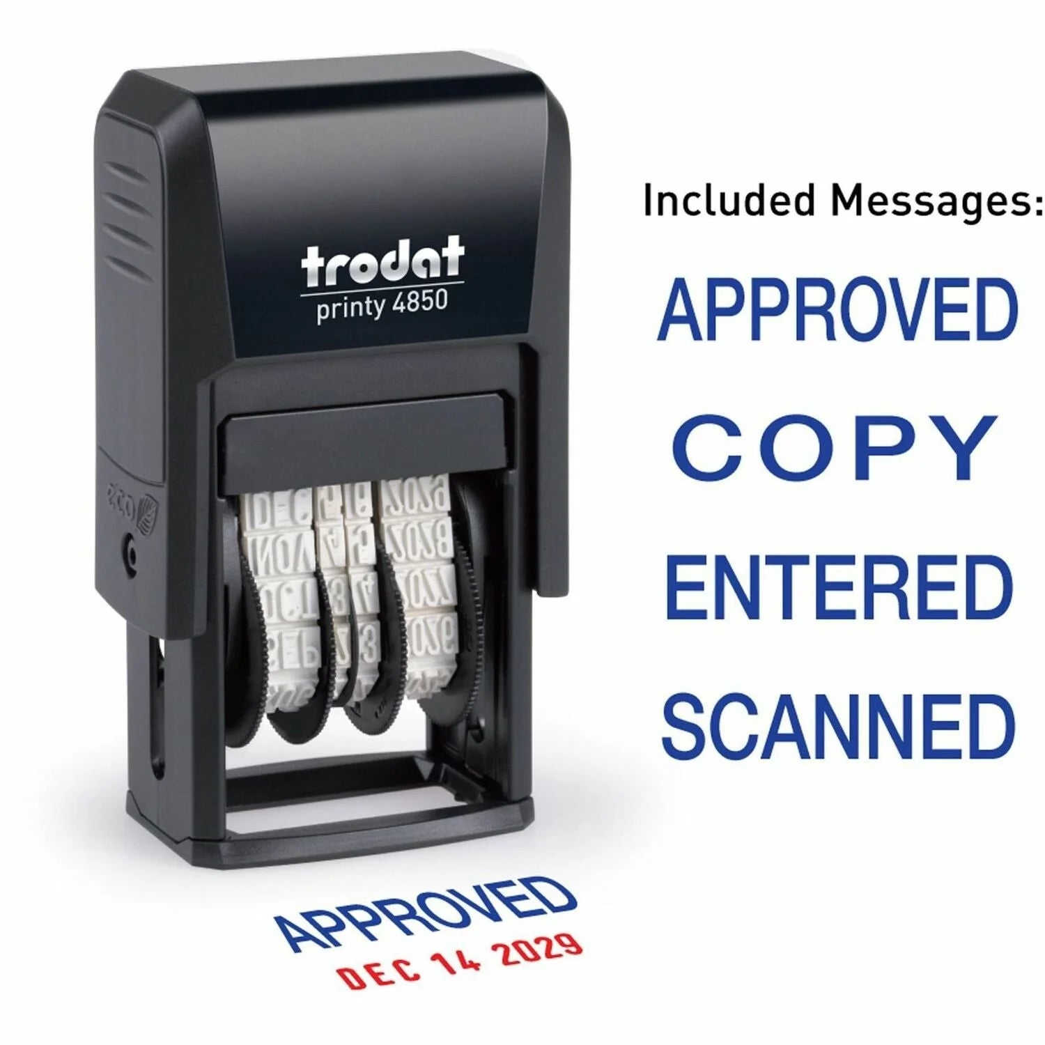 Trodat Micro Message Date Stamp - 0.75’’ x 1’’ - 10000 Impressions - Daters