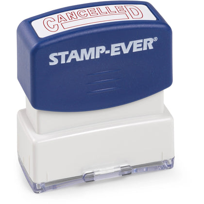 Trodat Pre-inked CANCELED Message Stamp - Red - TAA Compliant - Address & Office Stamps