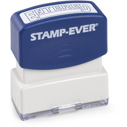 Trodat Pre-inked ENTERED Stamp: Blue Text Stamp 1.69’’ x 0.56’’ - 50000 Impressions - Daters