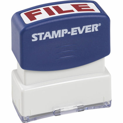 Trodat Pre-inked FILE Message Stamp - Red - 0.56’’ x 1.69’’ - 1 Each - Address & Office Stamps