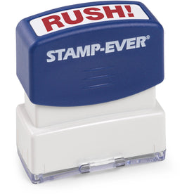 Trodat Pre-Inked RUSH! Stamp - Text - 1.69’’ x 0.56’’ - 50000 Impressions - Blue - Address & Office Stamps