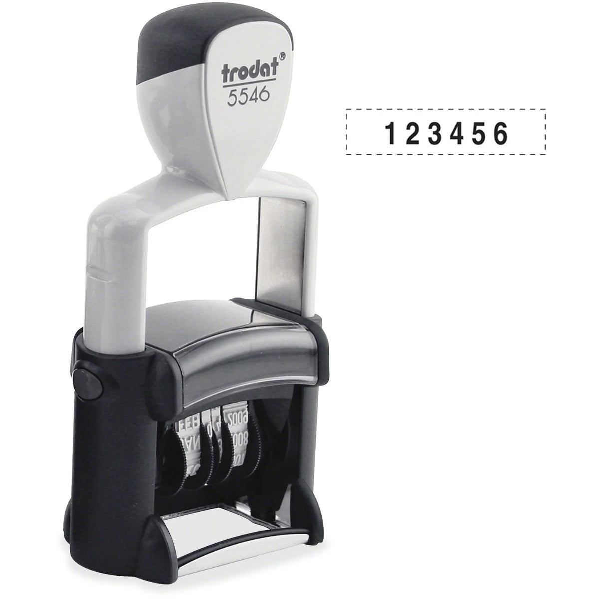 Trodat Professional Numberer: Number Stamp 0.38’’x1.63’’ - Black Recycled - Numbering Stamps & Counters