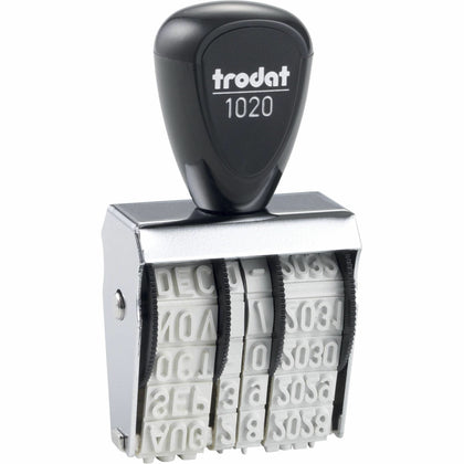 Trodat Size 2 Rubber Date Stamp - 0.19’’ Impression Length - Gray - Daters