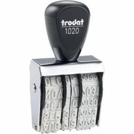 Trodat Size 2 Rubber Date Stamp - 0.19’’ Impression Length - Gray - Daters