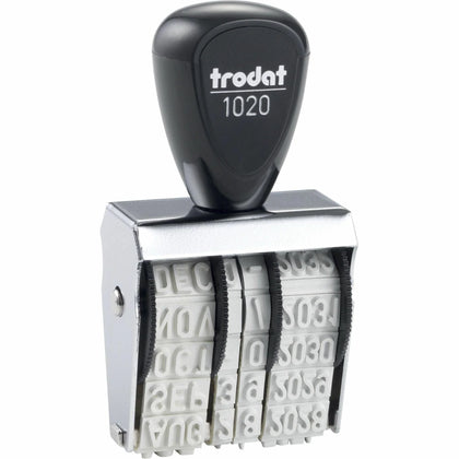 Trodat Size 2 Rubber Date Stamp - 0.19’’ Impression Length - Gray - Daters