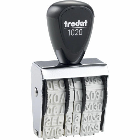 Trodat Size 2 Rubber Date Stamp - 0.19’’ Impression Length - Gray - Daters