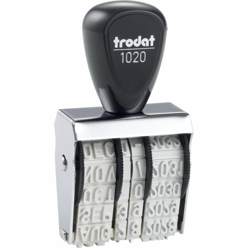 Trodat Size 2 Rubber Date Stamp - 0.19’’ Impression Length - Gray - Daters