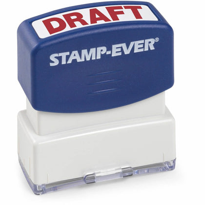 Trodat Stamp-Ever Pre-Inked DRAFT HERE Stamp - Red - 0.55’’ x 1.50’’ - 1 Each - Address & Office Stamps