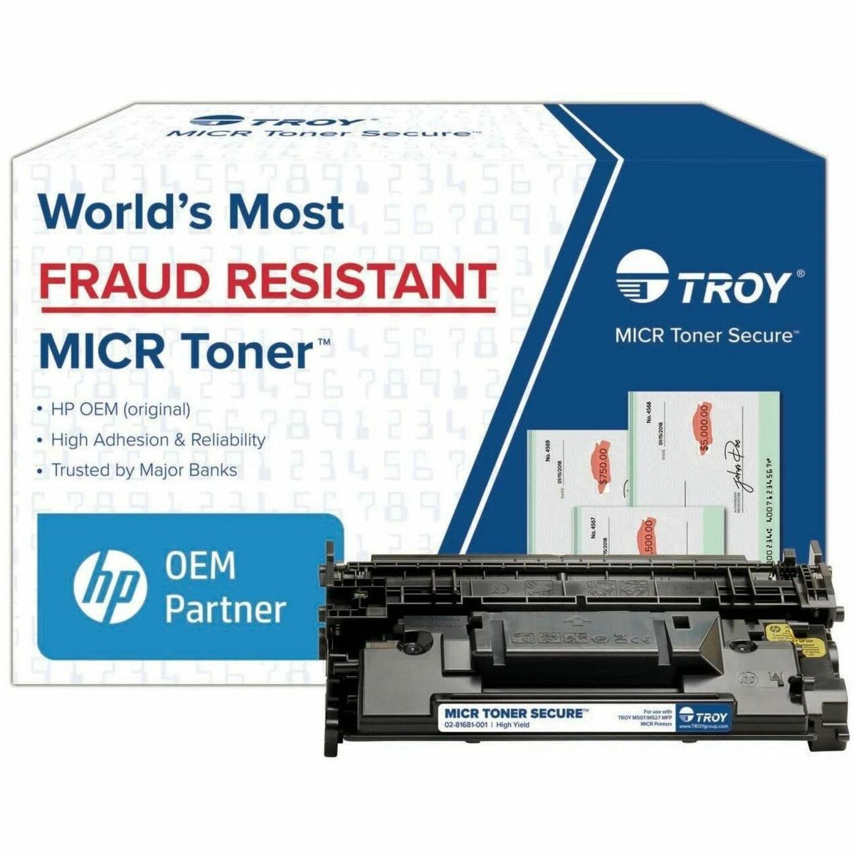 Troy Toner Secure MICR High Yield Laser Toner Cartridge - Alternative for HP 289X (CF289X) - Black - 1 Each - 1300