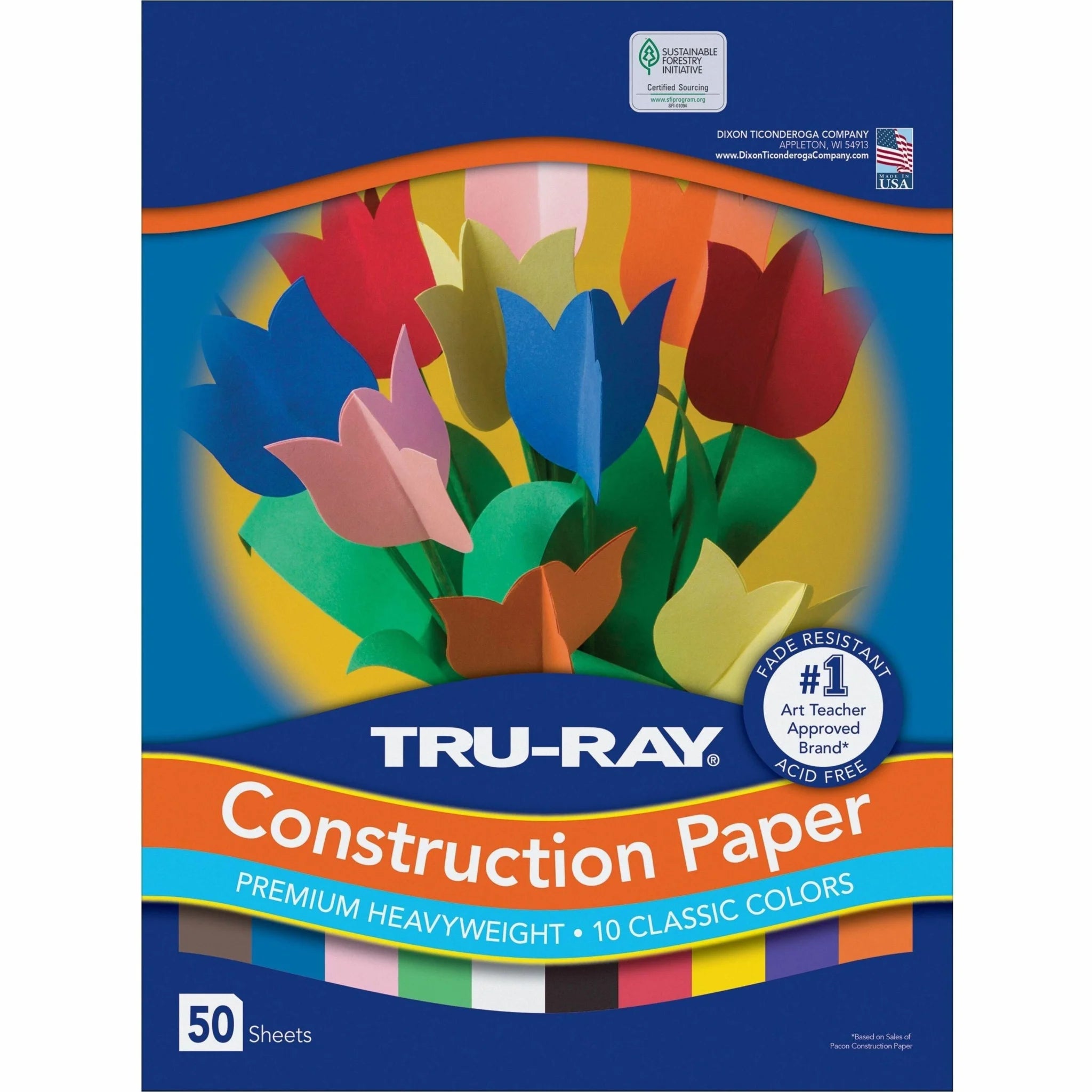 Tru-Ray Construction Paper: 12x9 Assorted Sulphite Pack - Paper