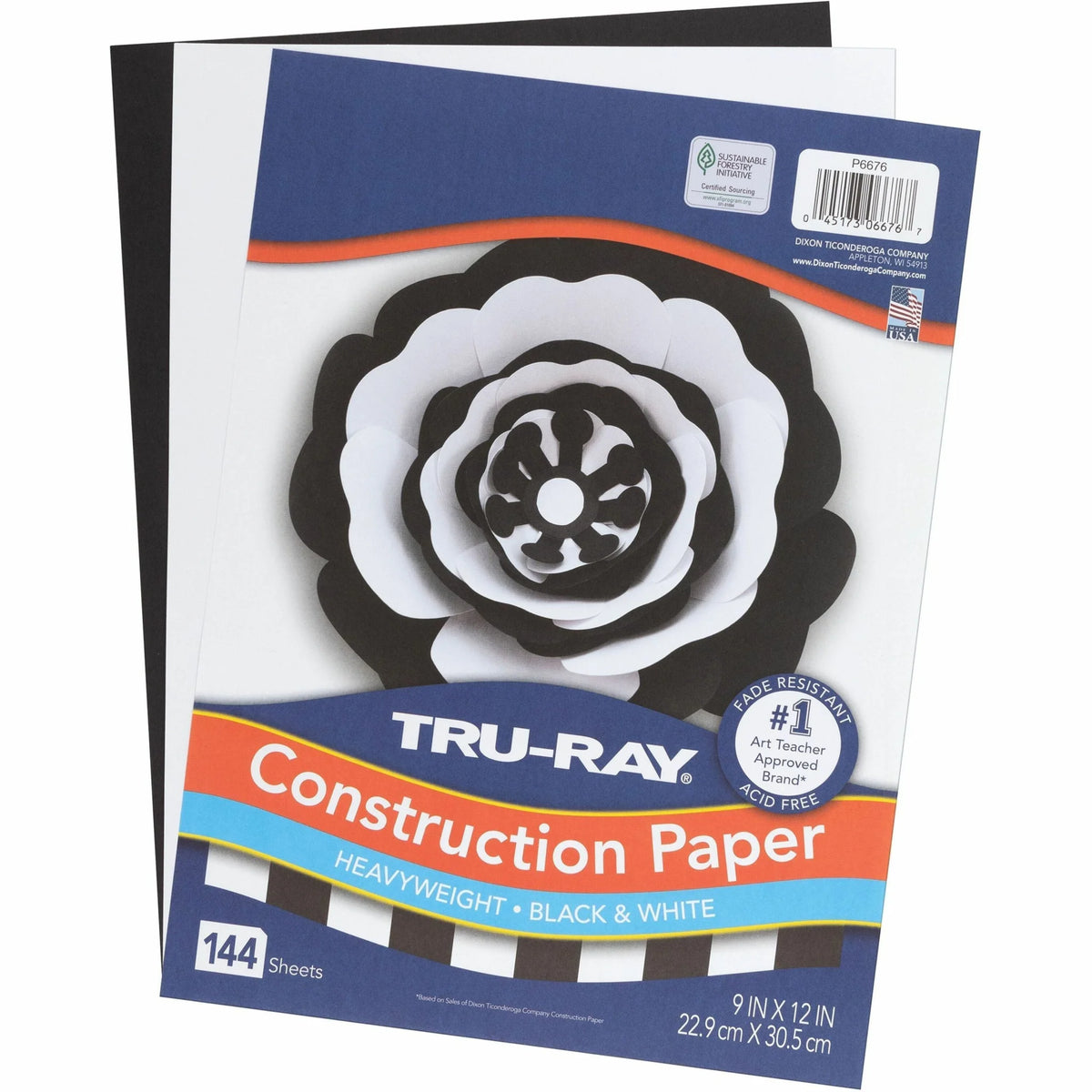 Tru-Ray Construction Paper: Black & White Art/Craft Project Sheets - Paper