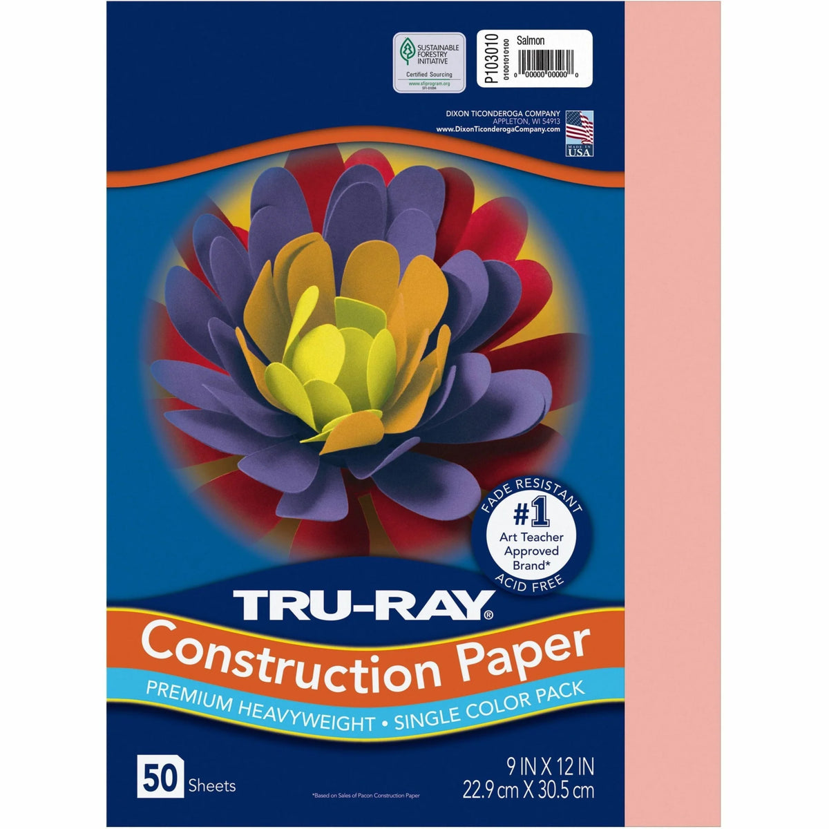 Tru-Ray Construction Paper: Project Pack - Salmon 12’’ x 9’’ - 50 Sheets - Paper