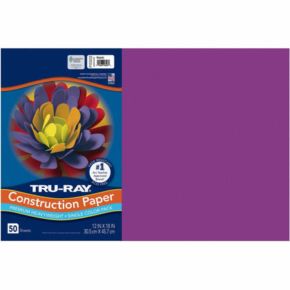 Tru-Ray Heavyweight Construction Paper - Magenta - 12’’ x 18’’ - 50 Pack