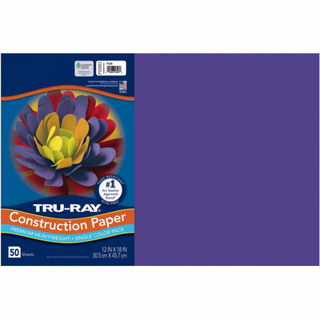 Tru-Ray Heavyweight Construction Paper - Purple - 12’’ x 18’’ - 50 Sheets