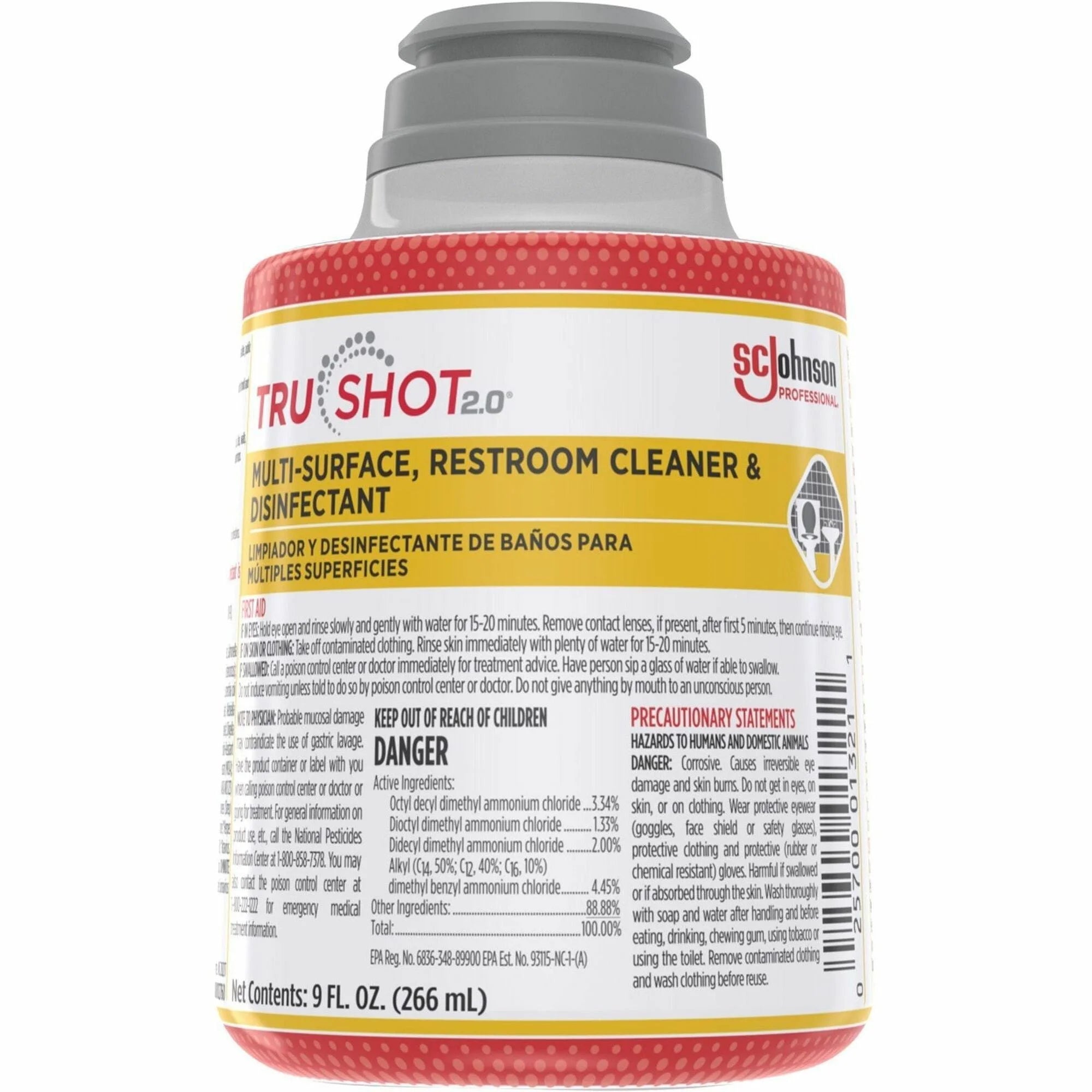 TruShot 2.0 Multi-Surface Restroom Cleaner & Disinfectant - Concentrated 9 fl oz - Easy to Use Spill Resistant - Toilet