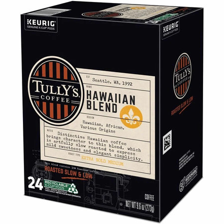 Tully’s Hawaiian Blend K-Cup Pods - Medium Roast Coffee - 24 Count
